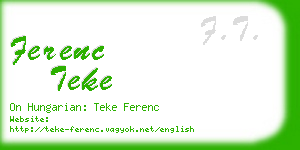 ferenc teke business card